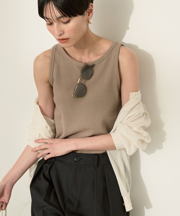 AMERICAN HOLIC ワッフルタンクトップ Light Beige