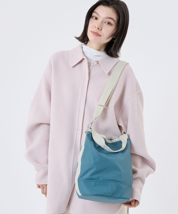 LeSportsac CONVERTIBLE BUCKET BAG/ブルーインディゴ/ベージュ ブルーインディゴ/ベージュ