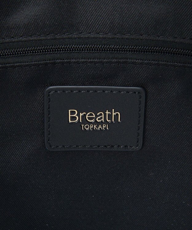 TOPKAPI 【Breath TOPKAPI】レザーコンビ 雑材風 シンプル トートバッグ チャーム付き　A4 / 軽量 ブラック