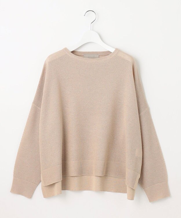 UNFILO 【洗える】リネンリンクスメッシュ　プルオーバー ベージュ