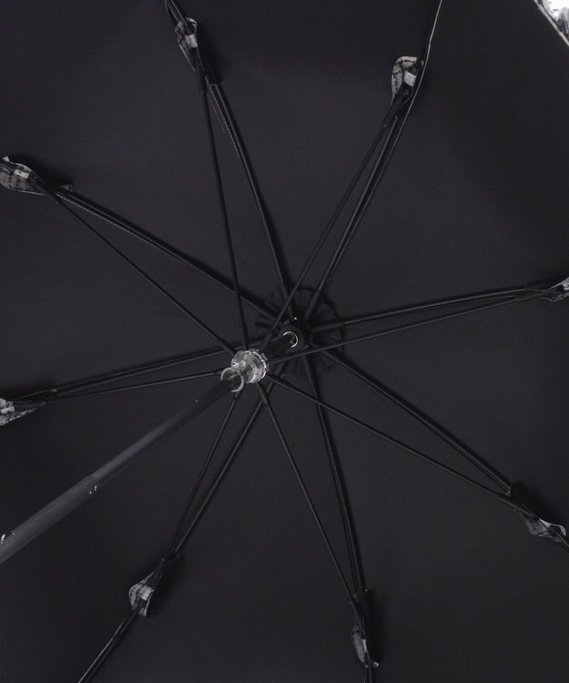 MOONBAT 【晴雨兼用日傘】LANVIN en Bleu (ランバン オン ブルー) 長傘 ドビーフリル 遮光 遮熱 UV ダークグレー（ツイードプリント）