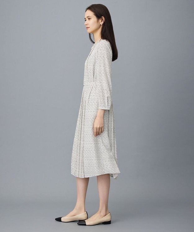 自由区 L 【19号サイズまで展開】ライトサテン ワンピース [新色]ベージュ×ブラック