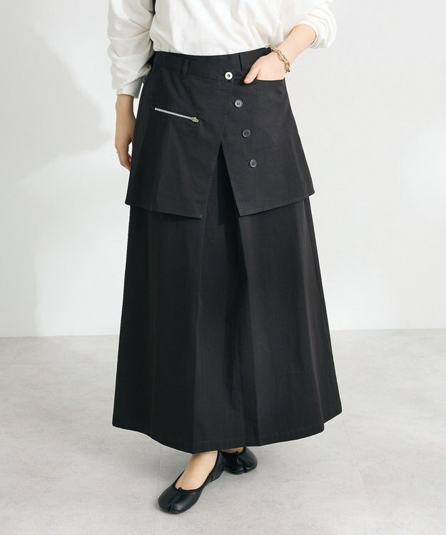 CRAFT STANDARD BOUTIQUE オーバーラップスカート Charcoal Gray