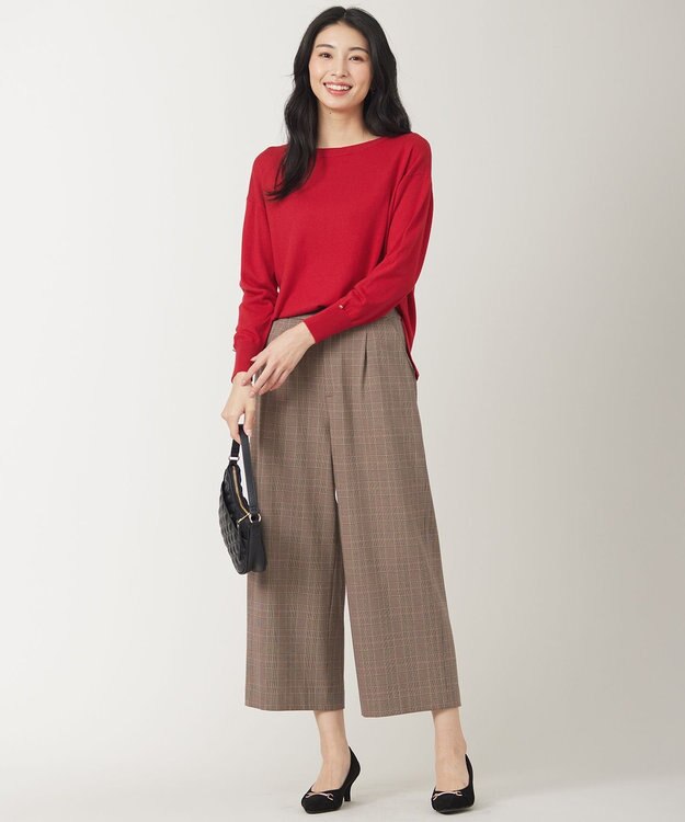 ANY SIS 【洗える】カシミヤブレンド ニット レッド