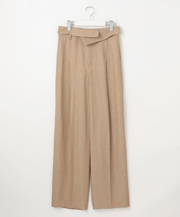 23区 【GOLD LABEL】ナチュラルシャンブレー タックパンツ ベージュ系