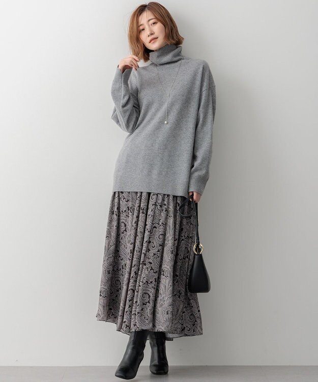 23区 S Ratti ペイズリープリント ティアード スカート ベージュ系