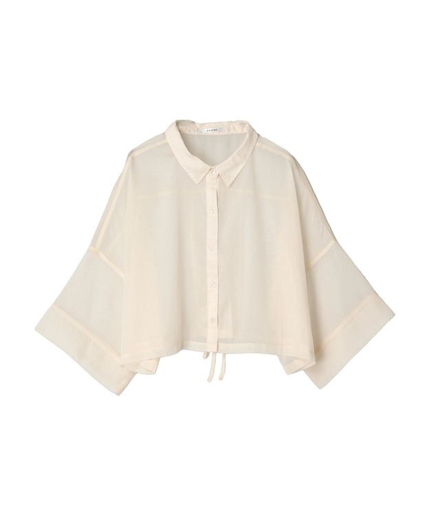 Green Parks ＥＧＯＩＳＴ　５分袖短丈シアーシャツ Off White