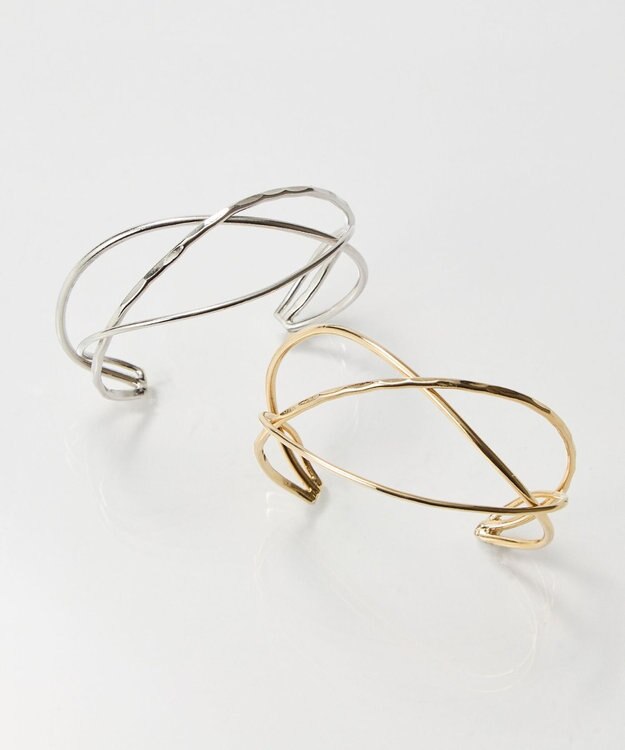 Phoebe グリッターワイドカフバングル シルバー シルバー
