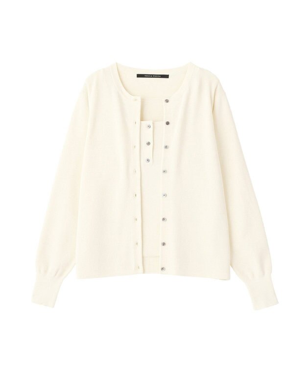 YECCA VECCA [UVカットマシンウォッシャブル]アンサンブルニット Pink