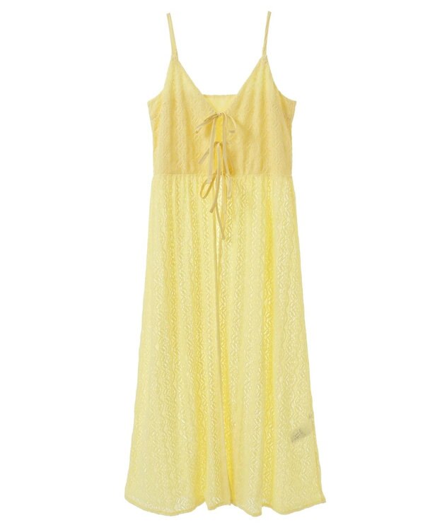 earth music&ecology フラワーレースキャミワンピース Yellow