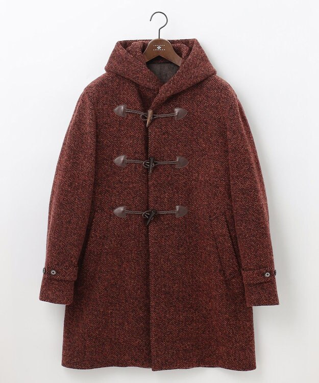 JOSEPH ABBOUD 【軽量/シェットランドツィード/インポート素材】 シェットランドツィード ダッフルコート オレンジ系7