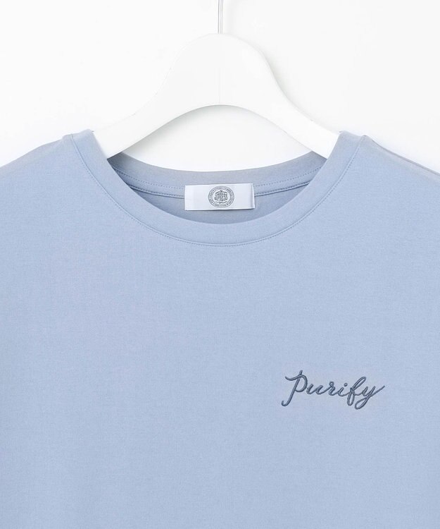 J.PRESS LADIES エンブロイダリー ロゴ Tシャツ サックスブルー系
