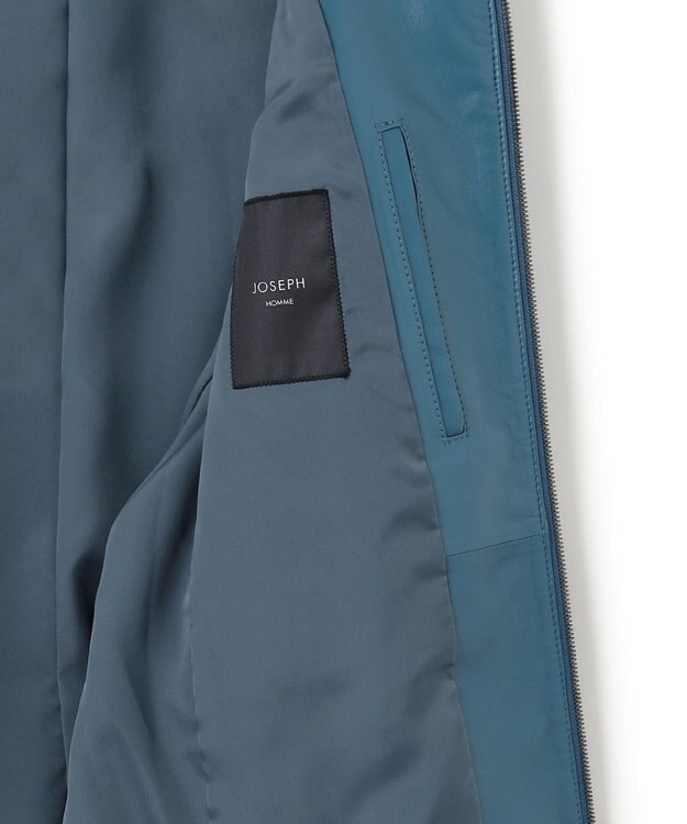 JOSEPH HOMME ライトラムナッパ レザー   シングルライダース ダルブルー系