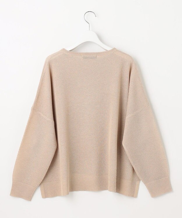 UNFILO 【洗える】リネンリンクスメッシュ　プルオーバー ベージュ