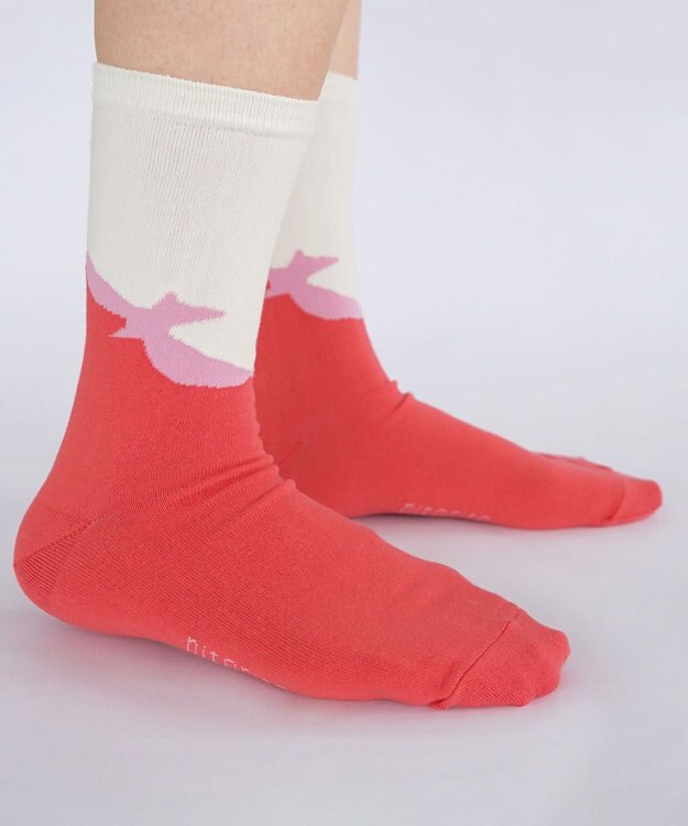 nitorito 【UNISEX】米沢オリジナル柄 tori 靴下 pink