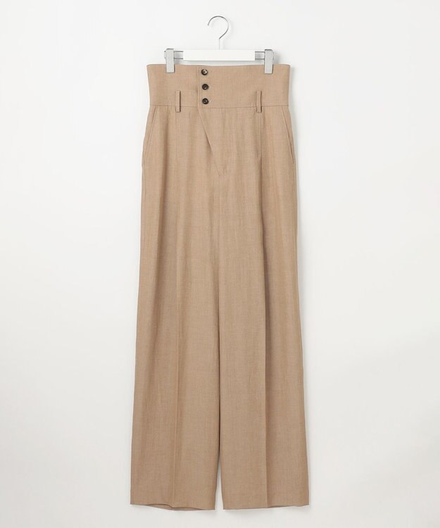 23区 【GOLD LABEL】ナチュラルシャンブレー タックパンツ ベージュ系