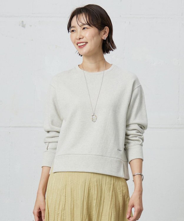 J.PRESS LADIES 【WEB限定カラーあり】ラメ裏毛 カットソー オートミール系