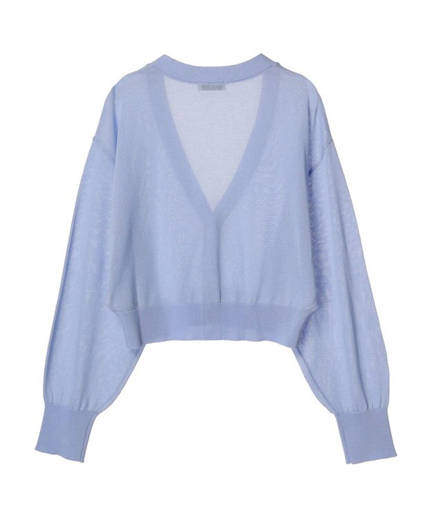 earth music&ecology シアーラメＶネックカーディガン Lavender