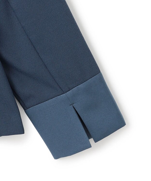 ICB 【CLASSY.掲載・裏起毛】 ウォームサテン カーディガンブラウス ブルーグレー系