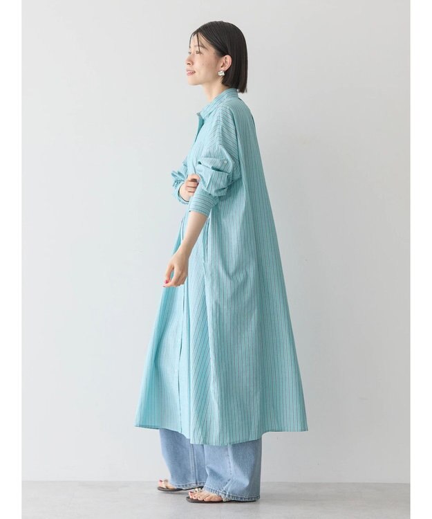 AMERICAN HOLIC 丈違いラメストライプワンピース Stripe Green