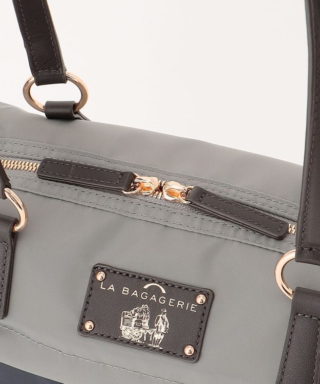 LA BAGAGERIE ウォータープルーフナイロン　2WAYハンドバッグ ダークグレー