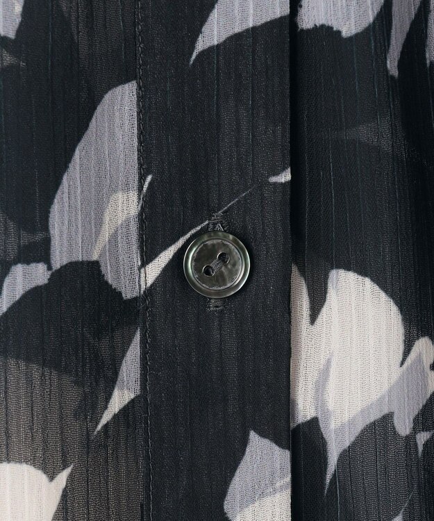 23区 【洗える】Ratti シャドーフラワー プリント ブラウス モノトーンプリント