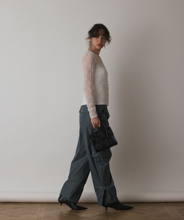 GRACE CONTINENTAL シアーレースカットトップ ホワイト