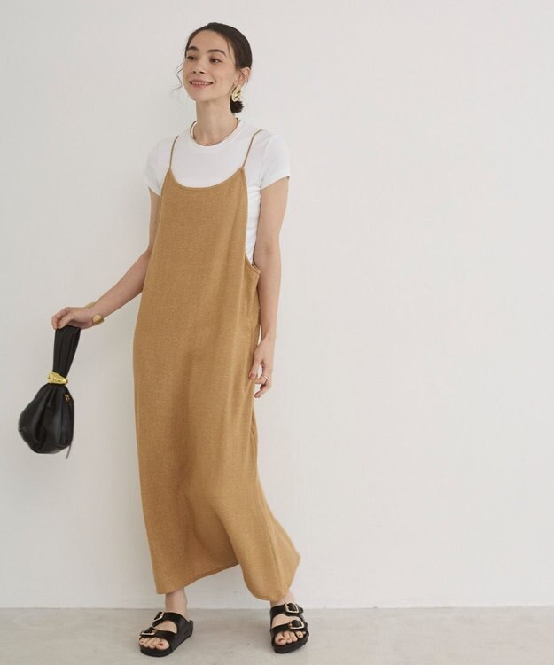 WEGO 【ANGIE VINTAGE】メッシュキャミワンピース ベージュ