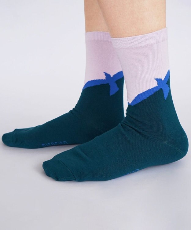 nitorito 【UNISEX】米沢オリジナル柄 tori 靴下 green