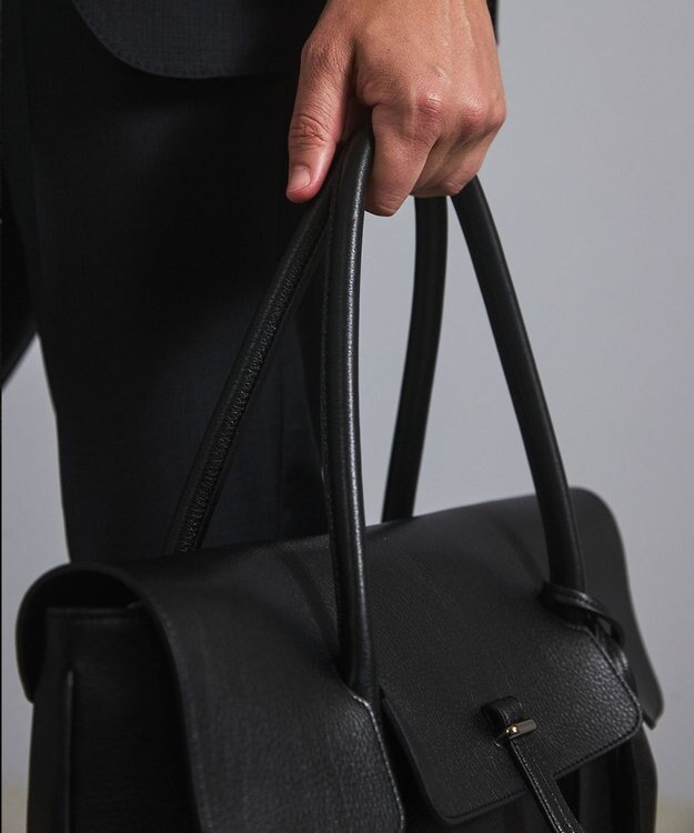 GOTAIRIKU 別注/日本製【PELLE MORBIDA×GOTAIRIKU】レザー フラップトートバッグ ブラック系