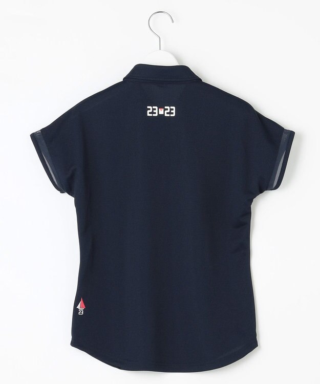 23区GOLF 【WOMEN】エイトロックカノコ カラーポロシャツ ネイビー系