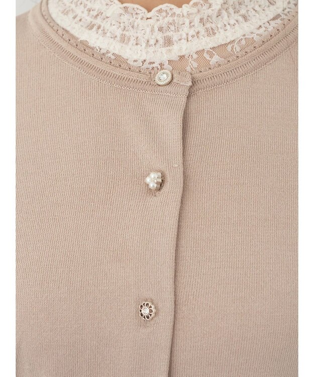 earth music&ecology いろいろ釦クルーネックカーディガン Beige