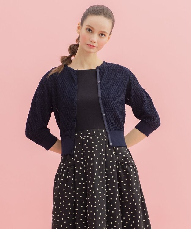 TOCCA 【洗える！】KNIT FLEURS カーディガン ネイビー系