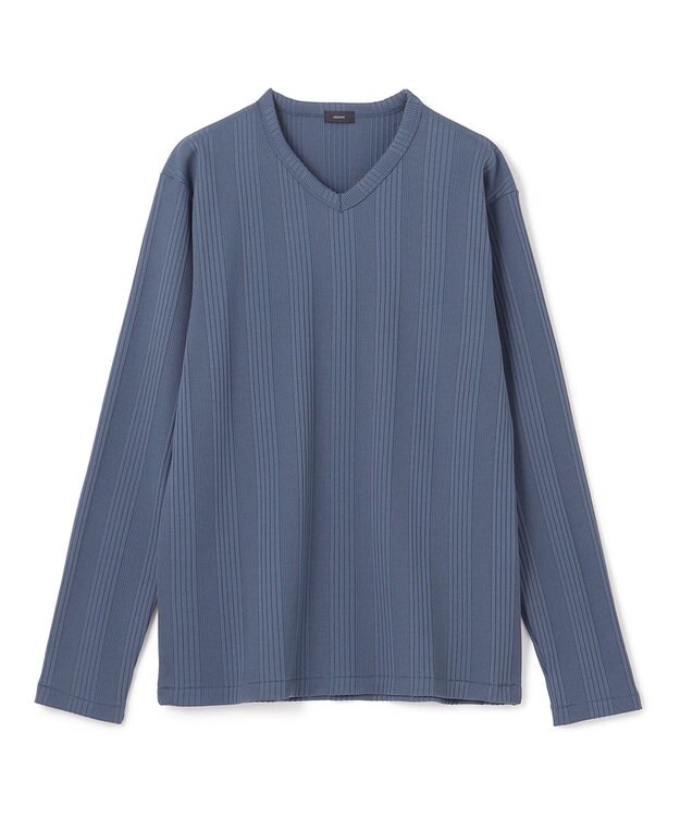 JOSEPH HOMME 【LEON 掲載】テックリブジャージー　Vネックカットソー ダルブルー系