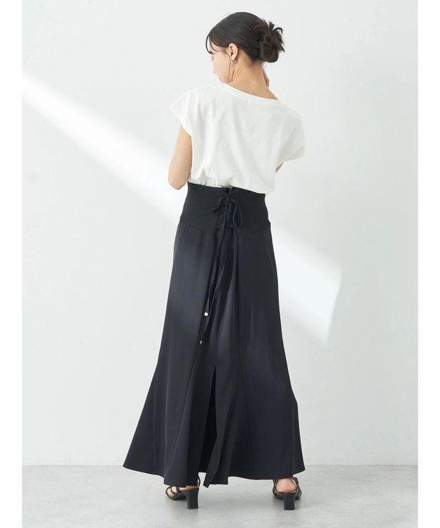 earth music&ecology バックレースサイドリブマーメイドスカート Black