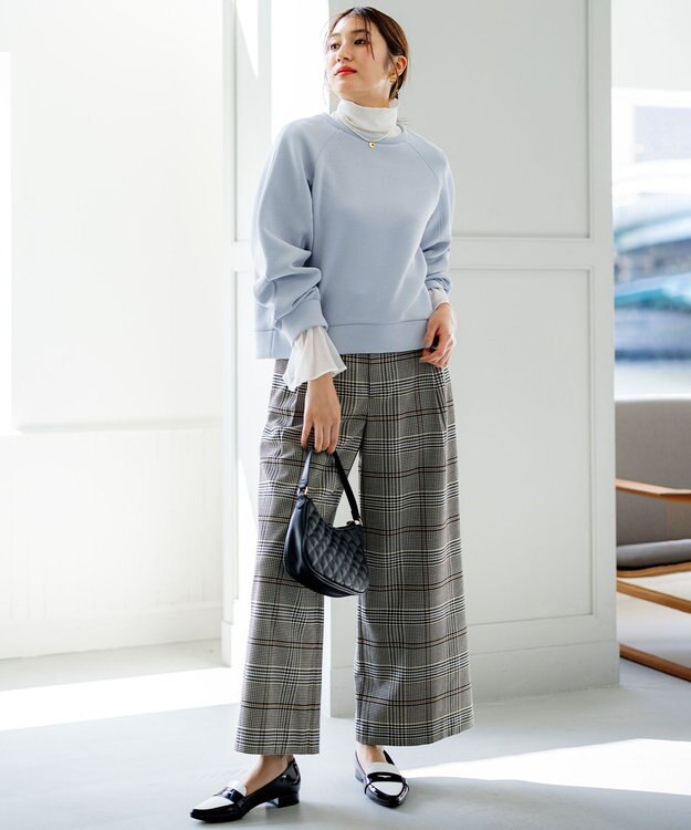 組曲 【洗える】フライスタートルネック カットソー アイボリー系