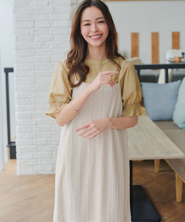 Tiaclasse 【洗える】ストレッチレースキャミワンピース ホワイト