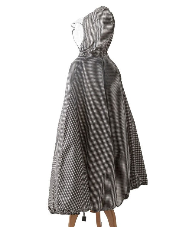 MOONBAT FLAT PURE サイクル レインポンチョ チェック 自転車 収納袋付き ブラック