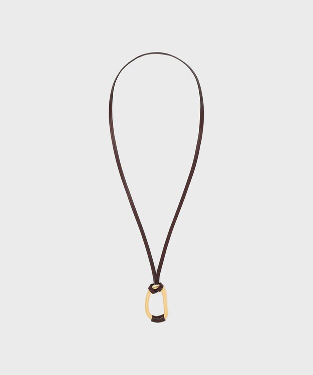 GRACE CONTINENTAL レザーリングネックレス ダークブラウン