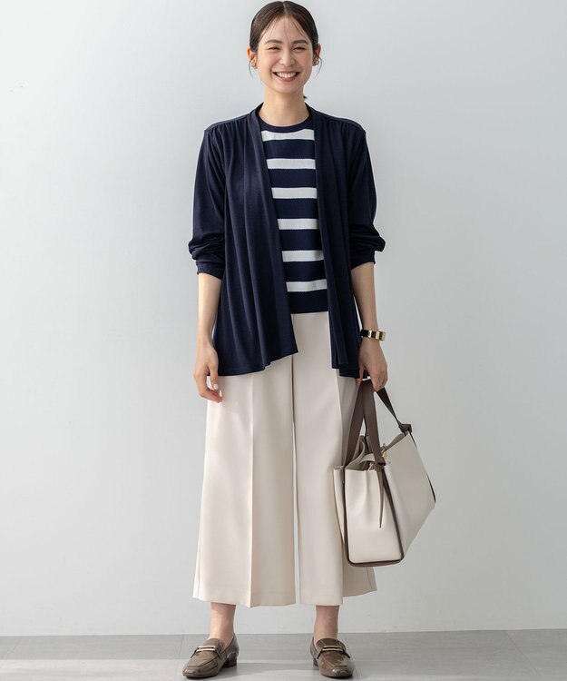 組曲 S 【WEB限定】ドレープジャージー カーディガン ネイビー系