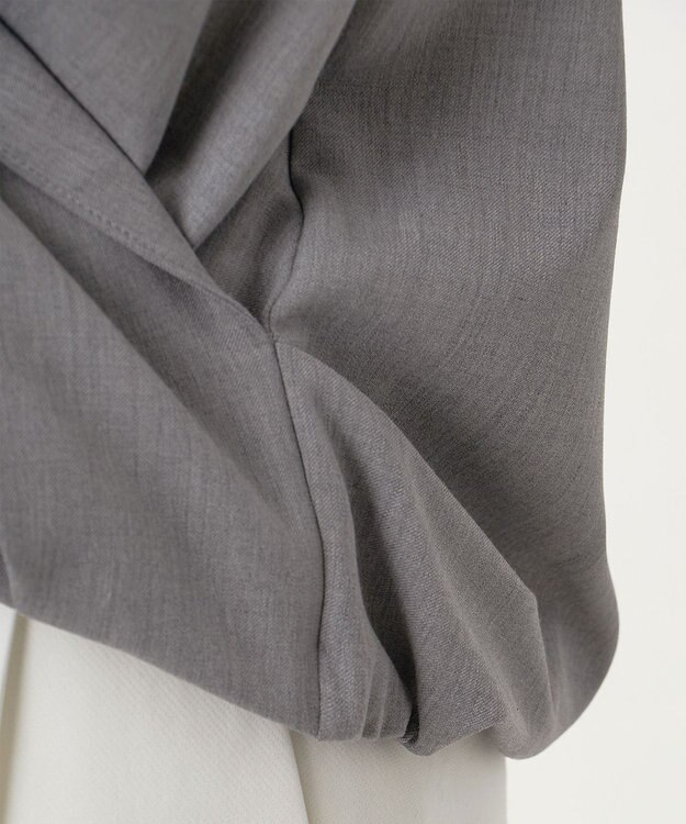 23区 L 【エステータ】ウールシルクギャバジン テーラードブラウス ライトグレー系