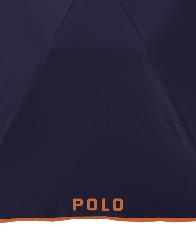 MOONBAT POLO RALPH LAUREN 晴雨兼用日傘 折りたたみ傘 ポロベアプリント／遮光 遮熱 UV ネイビー×オレンジ＆ベアＰｔ