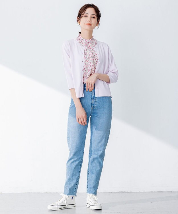 組曲 【WEB限定・2SET】フラワープリントアンサンブルニット ピンク系