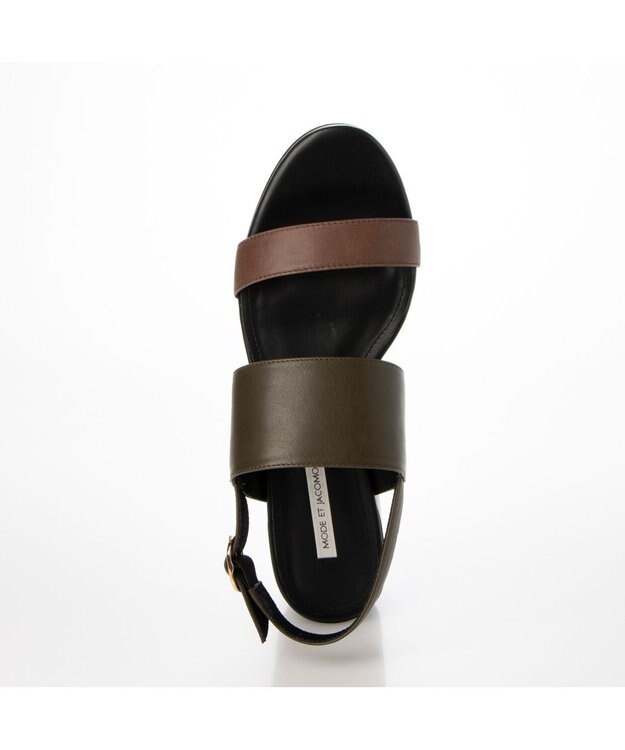 MODE ET JACOMO <MODE ET JACOMO>厚底ダブルベルトサンダル カーキコンビ
