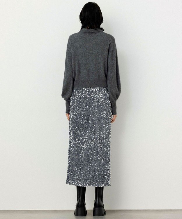 NAVE 【Nave・洗える】スパンコール スカート シルバー系