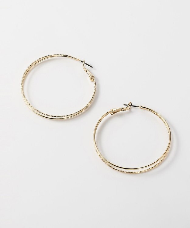 Phoebe ダブルラインフープピアス ゴールド