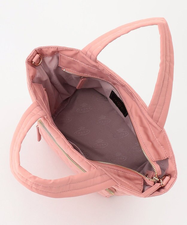 TOCCA 【撥水】CHECKER CLOVER QUILT BAG トートバッグ ピンク系