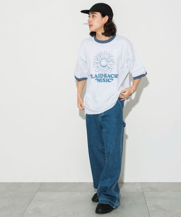 WEGO グラフィックリンガーBIG　T（S） ライトグレー