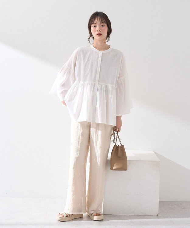 earth music&ecology ラメテレコショルダーレースタンクトップ Beige