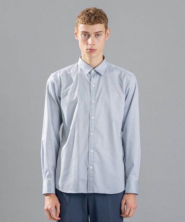 JOSEPH HOMME 【LEON 掲載】80/2オックス　レギュラーカラーシャツ サックスブルー系